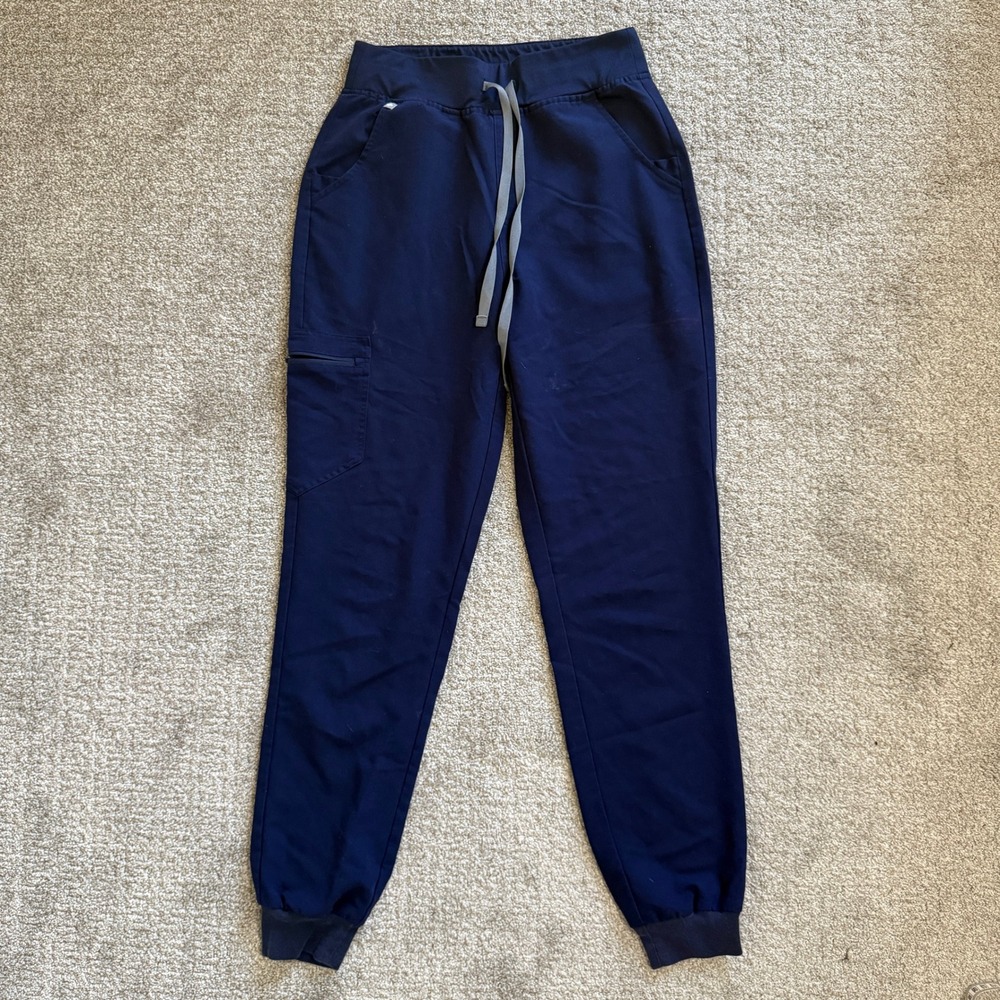 FIGS Jogger Scrub Pants Navy Blue Technical Collection Small Medical Healthcare